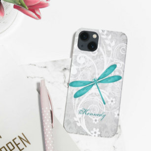 Turquoise Dragonfly Personnalisé iPhone X coque