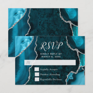 Turquoise et Agate Argentée Marbre RSVP