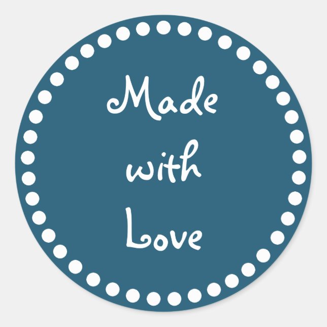 Turquoise et blanc fait avec autocollant d'amour (Devant)