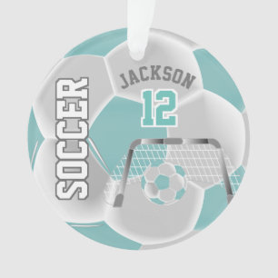 Turquoise et blanc Personnalisez ⚽ balle de footba