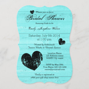 Turquoise et invitations nuptiales de douche de