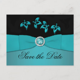 Turquoise et noir Enregistrer la carte postale Dat