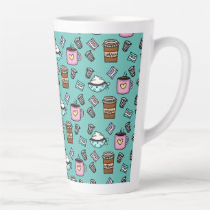 Turquoise et rose mignonne tasse de café