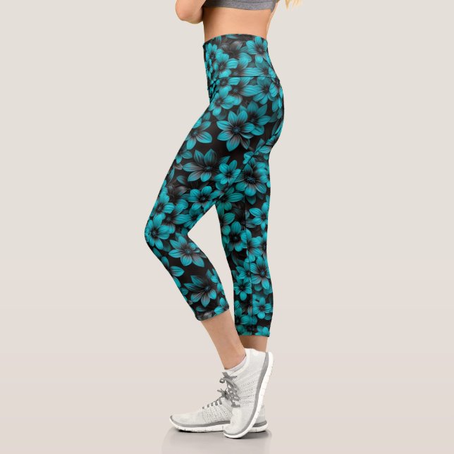 Turquoise Floral Leggings (Links)