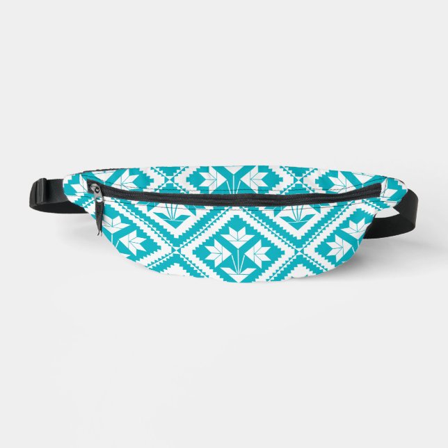 Turquoise Floral Quilt Fanny Pack (Recto)