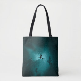 TURQUOISE FLYING HALLOWEEN WITCHES TASCHE