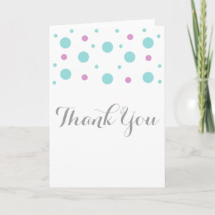 Turquoise Fuchsia Confetti Danke-Card Dankeskarte