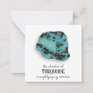*~* TURQUOISE Gem Intention AP64 Flat Note Card Mitteilungskarte