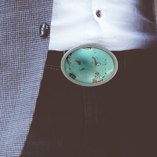 Turquoise Gemstone Bild Oval Gürtelschnalle