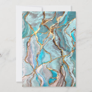 Turquoise Geode Kintsugi Einladung