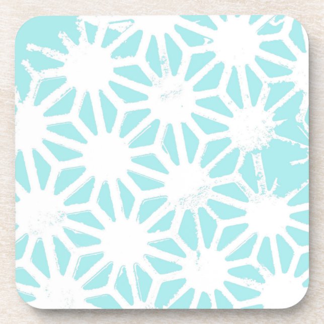 Turquoise geometric pattern getränkeuntersetzer (Vorderseite)
