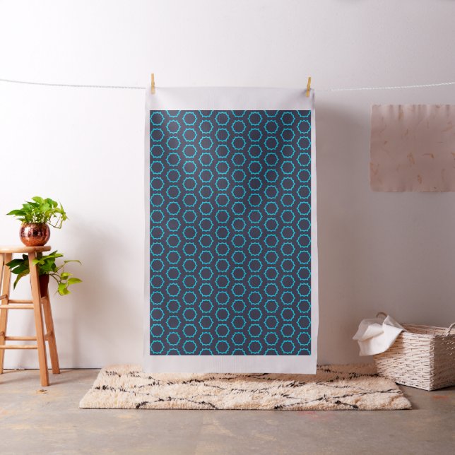 Turquoise gepunkteter Star Circle Stoff (Beispiel)