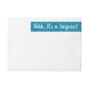 TURQUOISE Glitzer ÜBERRASCHEN Wrap Address Labels