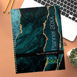 Turquoise Gold Black Agate, votre logo/nom de l'en