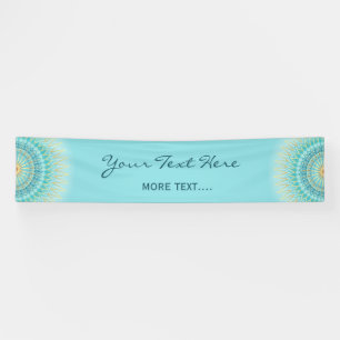 Turquoise Gold Boho Mandala Banner