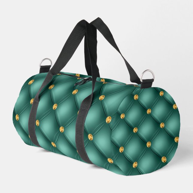 Turquoise Gold Diamond gespeist Duffle Bag (Linke Seite)