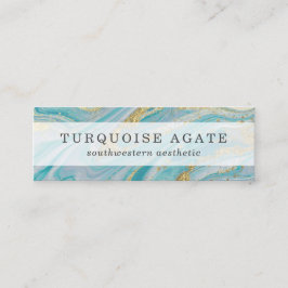 Turquoise & Gold Geode Marble Swirl Social Media Mini Visitenkarte