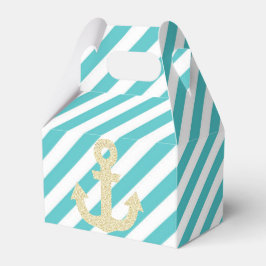 Turquoise Gold Glitzer Ankerbox Geschenkschachtel