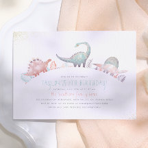 Turquoise & Gold Niedlich Girl Dinosaurier Geburts