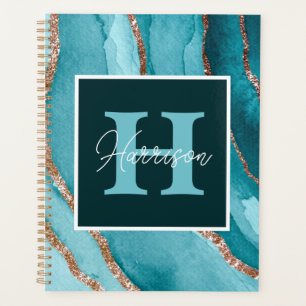 Turquoise &Gold Parties scintillant Alcool Encre M