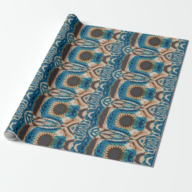 Turquoise Gold Sun Southwestern Art Geschenkpapier (Ungerollt)