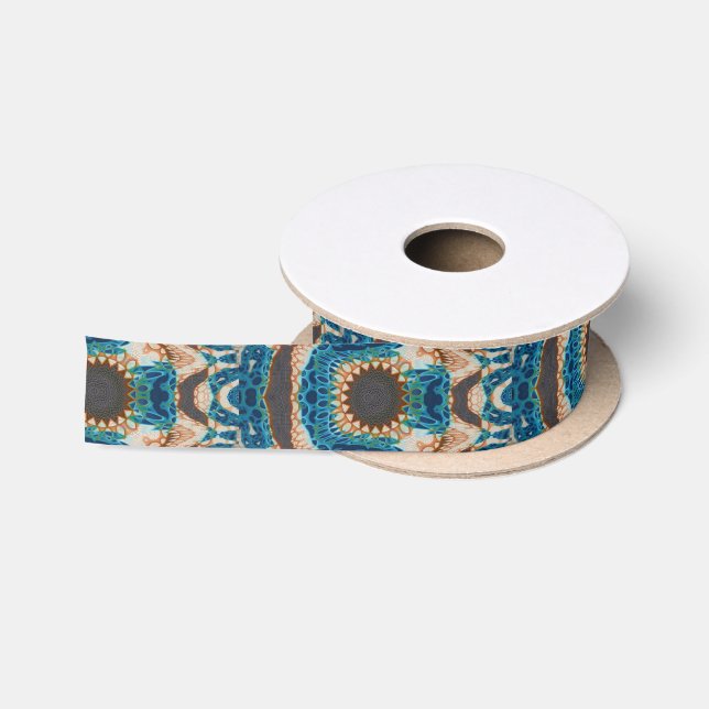 Turquoise Gold Sun Southwestern Art Satinband (Spule)