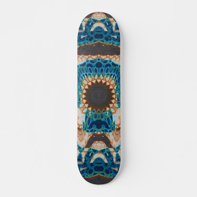 Turquoise Gold Sun Southwestern Art Skateboard (Vorne)