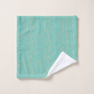 Turquoise Gold Vintage Glitter Sparkle Motifs Bleu