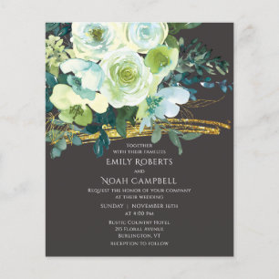 Turquoise Green Floral Gold Foto Hochzeit