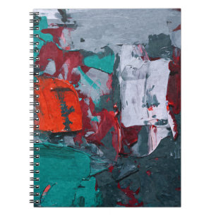 Turquoise Gris rouge Texture urbaine Carnet Abstra