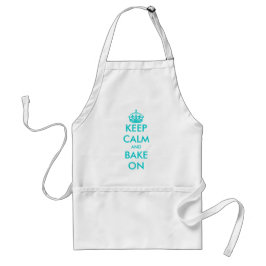 Turquoise Keep Calm and bake on apron | Customize Schürze