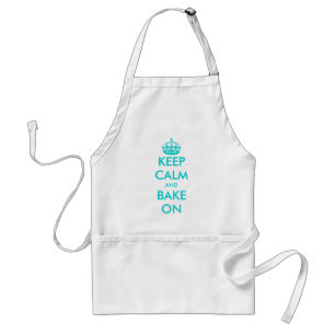 Turquoise Keep Calm and bake on apron Customize Schürze
