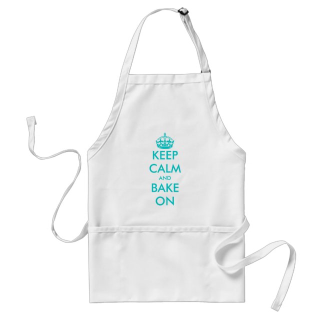 Turquoise Keep Calm and bake on apron | Customize Schürze (Vorne)