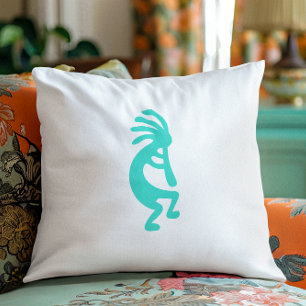 Turquoise Kokopelli Kissen