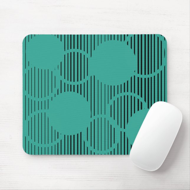 Turquoise Linde Circles Mousepad (Mit Mouse)