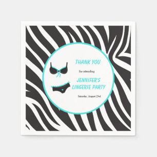 Turquoise Lingerie Party Vielen Dank Serviette