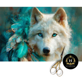 Turquoise Lodge Arctic Wolf Portrait Seidenpapier