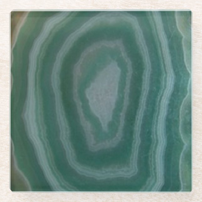 Turquoise Marble Agate Geode Imitate Stone Unterse Glasuntersetzer (Vorderseite)