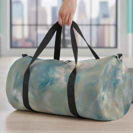 Turquoise Marble Swirl Pattern Duffle Bag