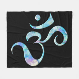 Turquoise Marbled Om Fleecedecke