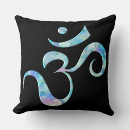 Turquoise Marbled Om Kissen