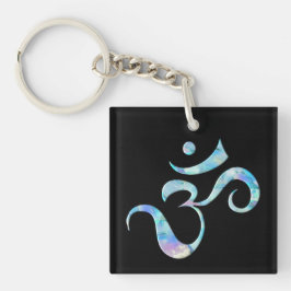 Turquoise Marbled Om Schlüsselanhänger