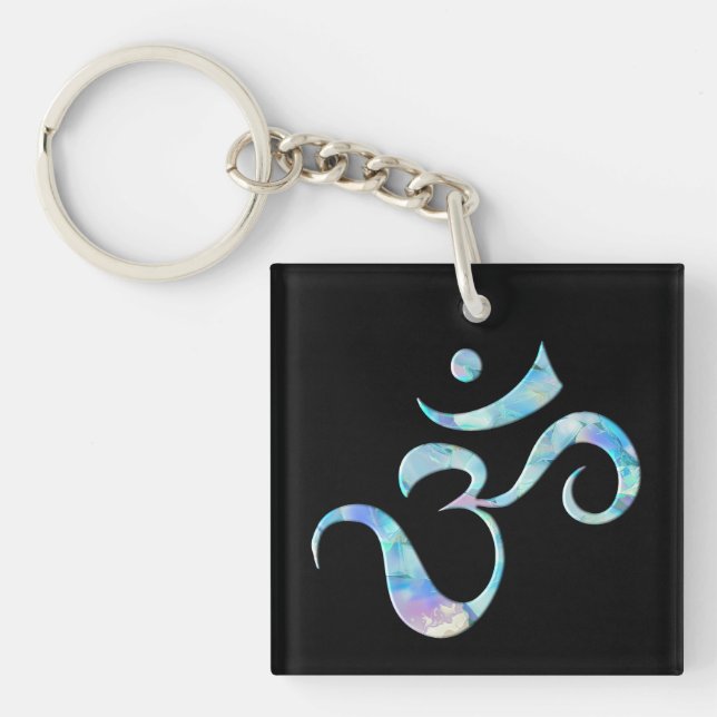 Turquoise Marbled Om Schlüsselanhänger (Vorderseite)