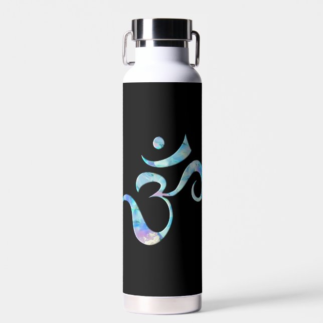 Turquoise Marbled Om Trinkflasche (Vorne)