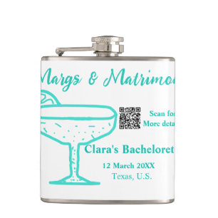 Turquoise Margs & Matrimone Junggeselinnen-Abschie Flachmann