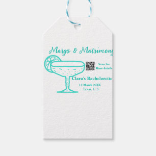Turquoise Margs & Matrimone Junggeselinnen-Abschie Geschenkanhänger