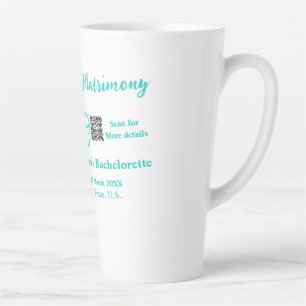 Turquoise Margs & Matrimone Junggeselinnen-Abschie Milchtasse