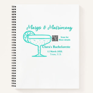 Turquoise Margs & Matrimone Junggeselinnen-Abschie Notizbuch