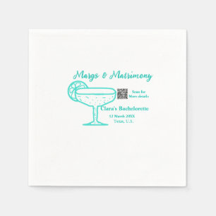 Turquoise Margs & Matrimone Junggeselinnen-Abschie Serviette