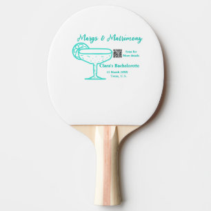 Turquoise Margs & Matrimone Junggeselinnen-Abschie Tischtennis Schläger